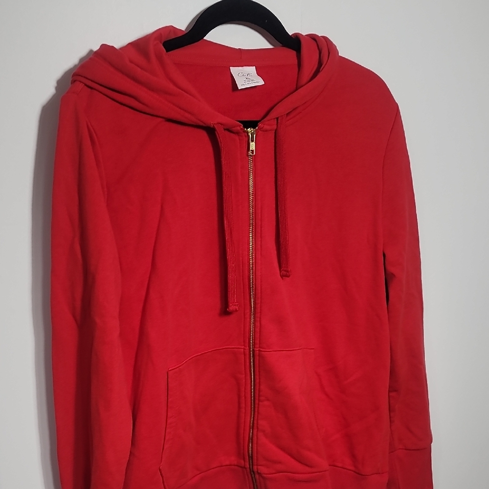 Cielo Red Hoodie with Gold Zipper